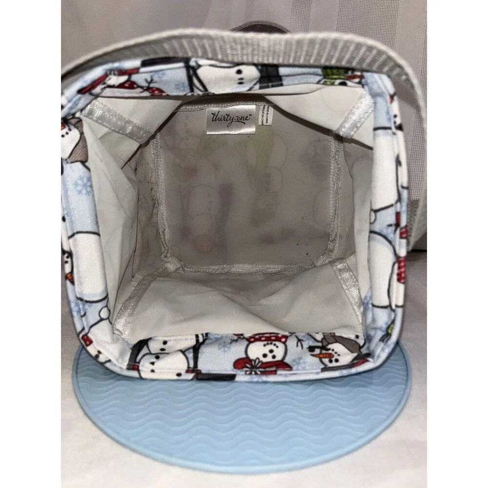 Thirty One Littles Carry All Caddy Snow Daze Snowmen Tote Winter Theme